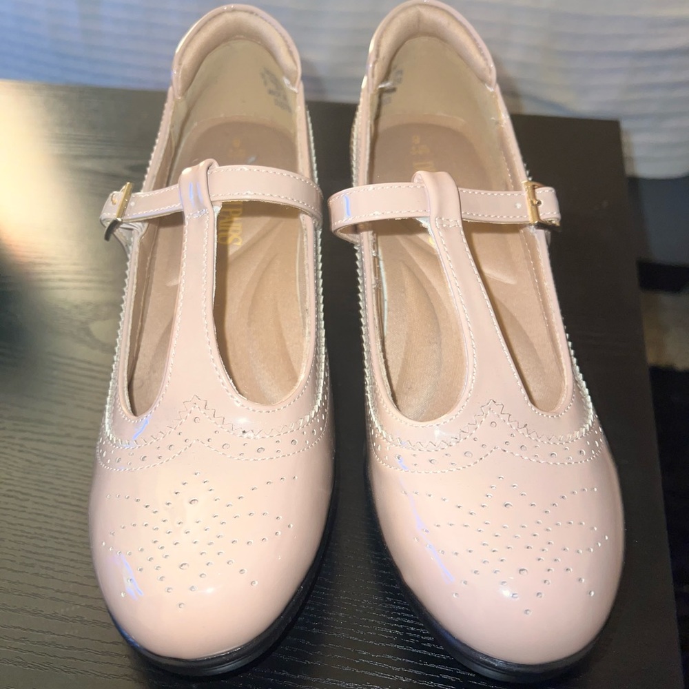 Dream Pairs Cream T-Strap Heels